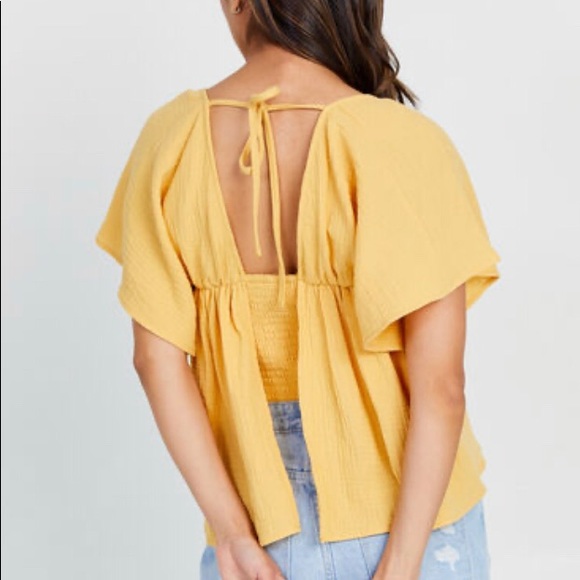 NWT Altar’d State Yellow Crop Top- Medium - Picture 2 of 10